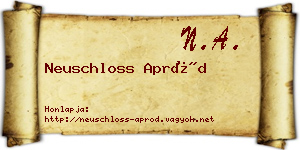 Neuschloss Apród névjegykártya
